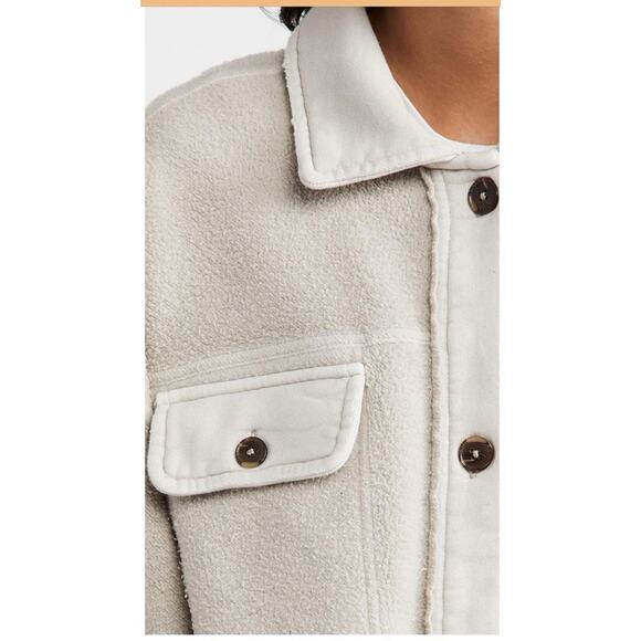 Free People Ruby Jacket Shacket Distressed Elbow Patch Button Up Ovresized S - Picture 6 of 16